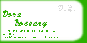 dora mocsary business card